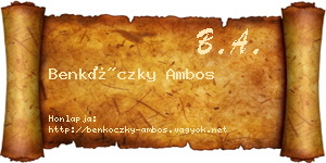 Benkóczky Ambos névjegykártya